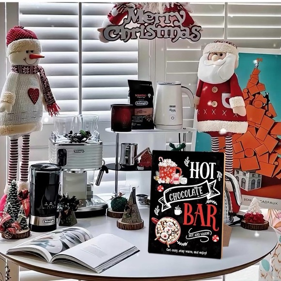 Hot Chocolate Bar Sign Home Bar Decor for Desk Table Sign, Christmas Party Decor - Picture 4 of 4